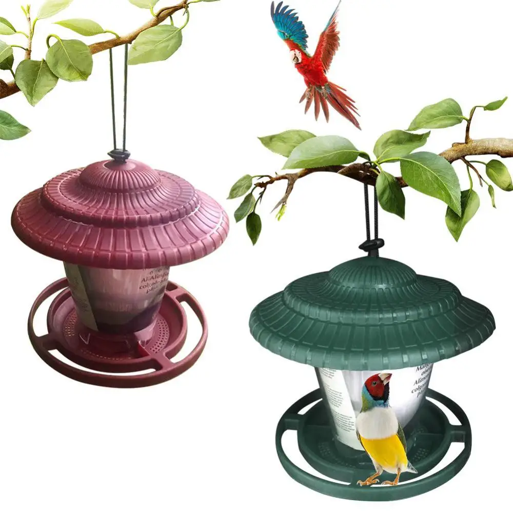 Green/Red Window Hanging Bird Feeder Waterproof Bird Food Container Peanut Food Dispenser Garden Outdoor Bird Feeding Tool