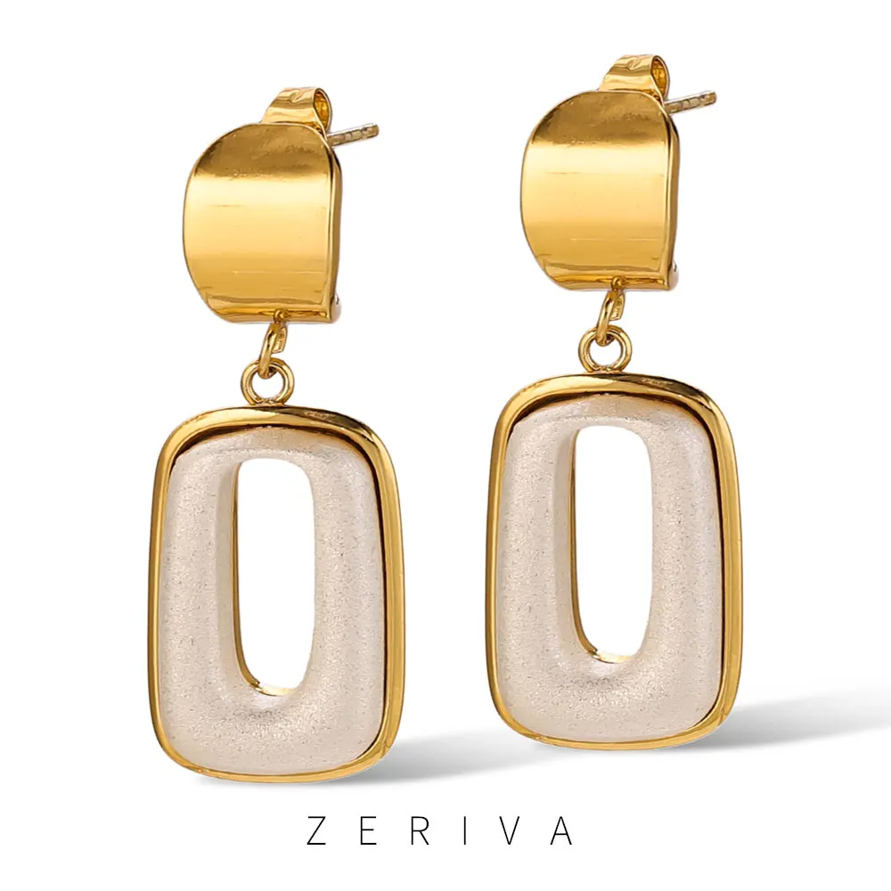 

ZERIVE Stainless Steel Vintage Matte Drop Earrings for Women Metal Fashion Jewelry Statement Dangle Earring Gift WaterProof