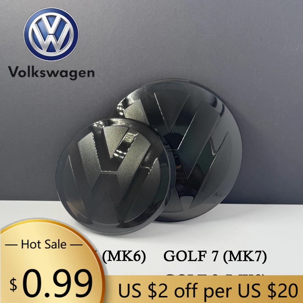 

Для VW Volkswagen Jetta MK5 Golf, 2 шт., передняя и задняя эмблема для VW Golf 6/Golf 7/Golf 7.5/Golf 8, не влияет на ACC, модифицированный черный L