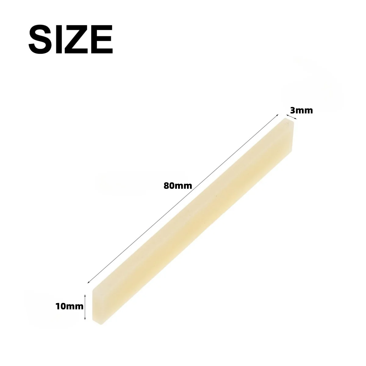 Miwayer Unbleached Blank Guitar Bone Saddle 3/5/10Pcs Pure Bone Saddle Bridge for Guitar Luthier Builder