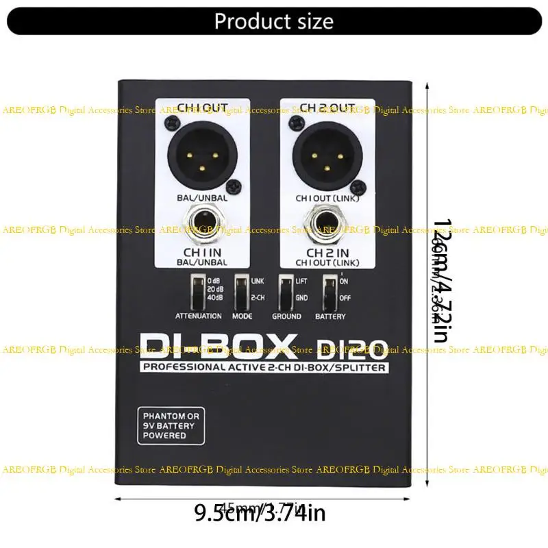 E21e 2channel Active Direct Box Active Box с выходным заземлением для Live Sound Studio Recording Equipment