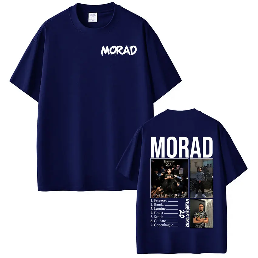 Koszulka damska z nadrukiem, 100% czysta bawełna, styl hip-hop, oversize, luźna, moda casual, rapera Morada MDLR z 2025 roku, letnia kolekcja.