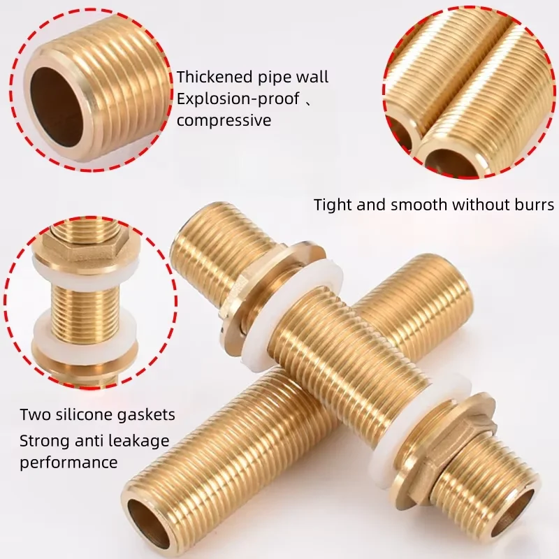 

Brass Water Tank Connector 1/2" Male Thread Brass Pipe Gasket Fish Tank Adapter Garden Irrigation Pipe Hose Adapter Nut Joints