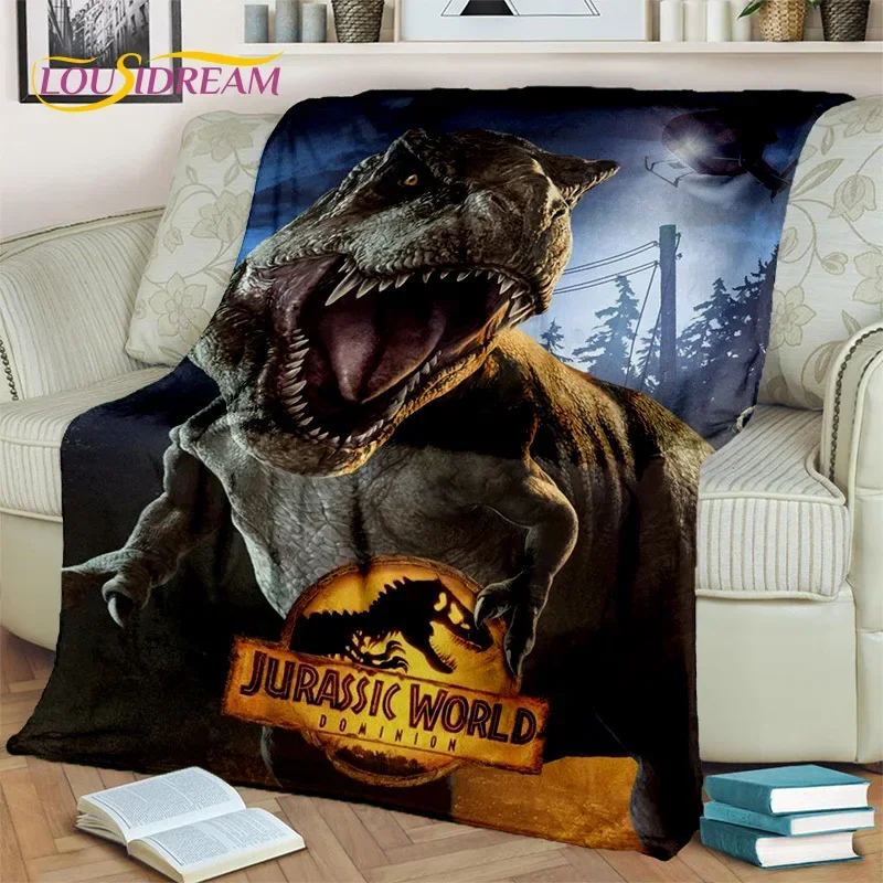 Jurassic Park Dinosaur 3D Cartoon Blanket,Flannel Throw Blanket for Home Bedroom Bed Sofa Picnic Office Hiking Leisure Nap Gift