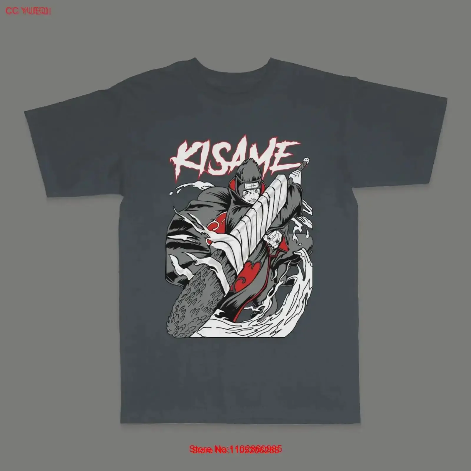 Kisame أنيمي تي شيرت المانجا الرجال النساء عادية المحملة لينة قطنية عالية الجودة خمر غسلها موضة تنوعا مصمم الملابس أوم لينة #1