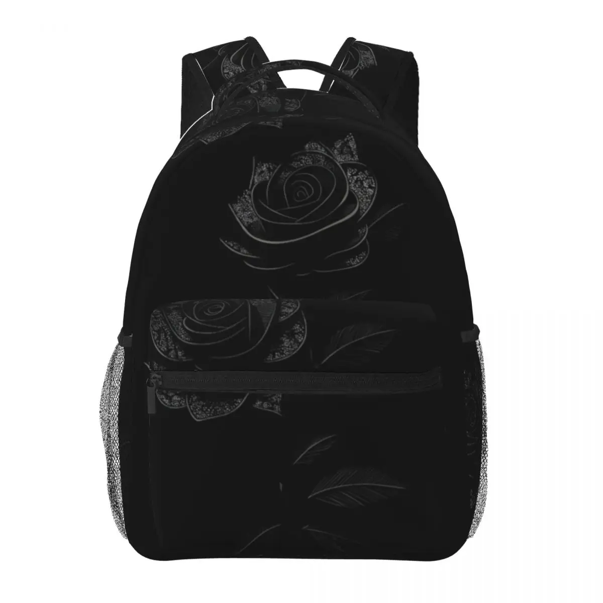 BP0118 - Center Black Rose - Gothic Engraving - Black White