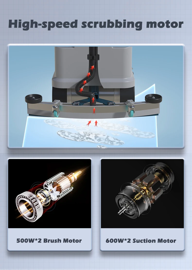 جهاز تنظيف الأرضيات في مصنع معدات التنظيف الصناعية الجديدة مع وقت عمل طويل وضجيج منخفض