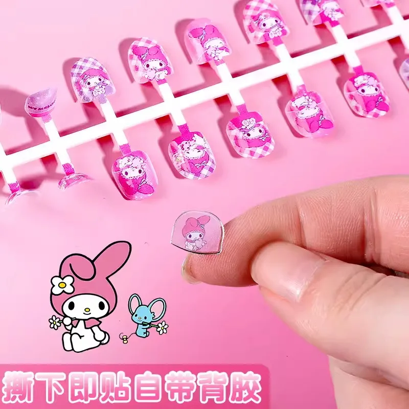 سانريو مرحبا كيتي سينامورول كورومي لطيف وحلو الكرتون الأطفال ملصقات الأظافر الإبداعية شخصية مسمار الفن ملصقات