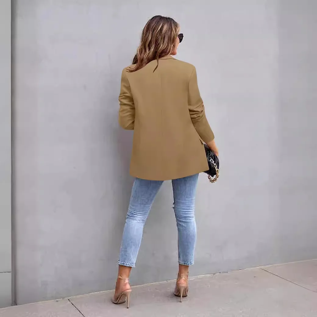 우아한 여성 캐주얼 정장 맞춤형 블레이저 여성 의류 한국 여성 슬림 롱 대형 코트 Outerwears의 새로운 기능