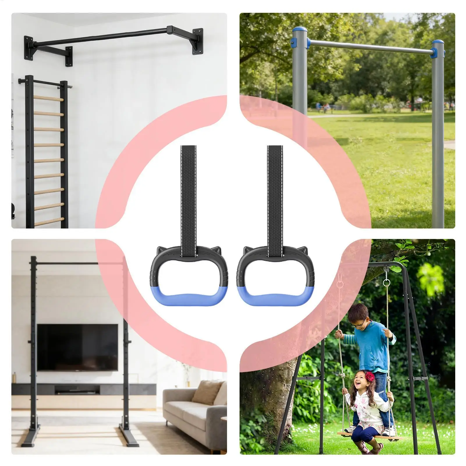 Gymnastikringe-Set für Kinder, Fitness-Trainingsgeräte für zu Hause mit verstellbarer Schnalle, Erhöhung der Zugringe für körperliches Training – Detail 11