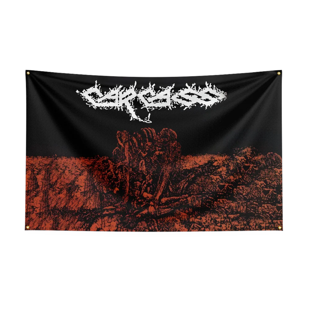 3x5 Ft C-Car-cass Heavy Rock Band Flag Polyester Digital Printing Banner for Bedroom Wall Art Out Door Tapestry Decoration