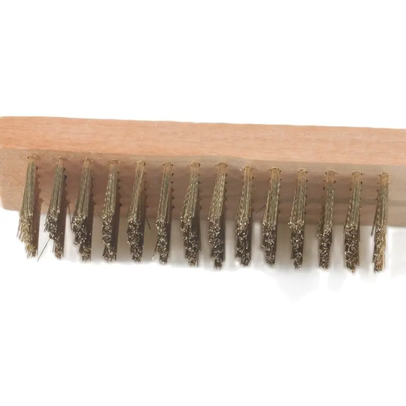 1PC Wooden Handle Steel Wire Brush Cleaning Tools for Removing Metal Rust and Paint,Scraping Fish Scales 0.2mm Wire Diameter