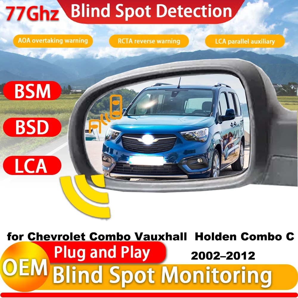 for Chevrolet Combo Vauxhall  Holden Combo C 2002–2012 Blind Spot Assist Monitor Monitoring Detection BSM BSA BSD System 77Ghz