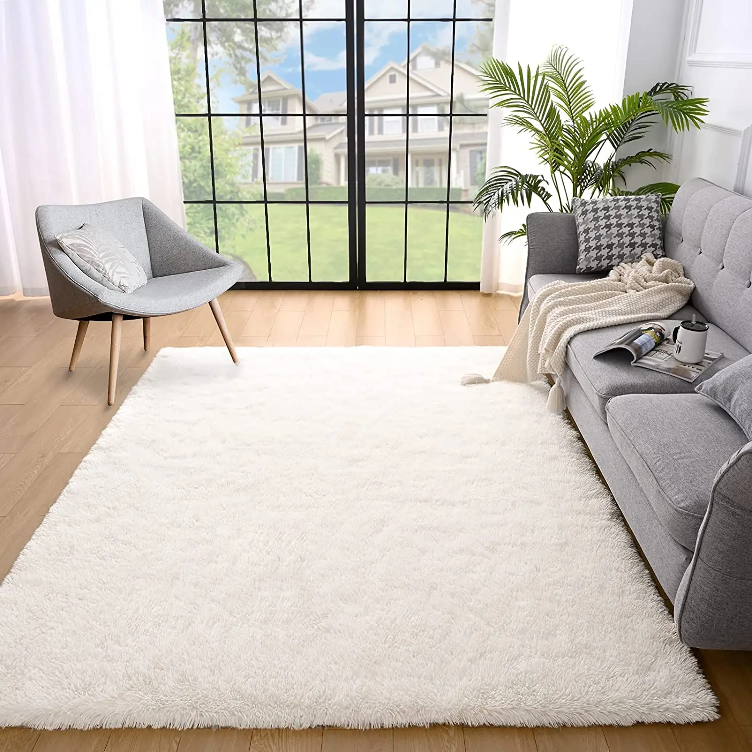 NOAHAS Fluffy Area Thick Rugs Living Room Plush Carpets Play Mats For Children Bedroom Home Decor Nursery Rug Home Textile