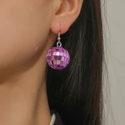 2 pieces of elegant high-end ball shaped pendant sequins for women's fashion pieces, vacation ball party minimalist earrings