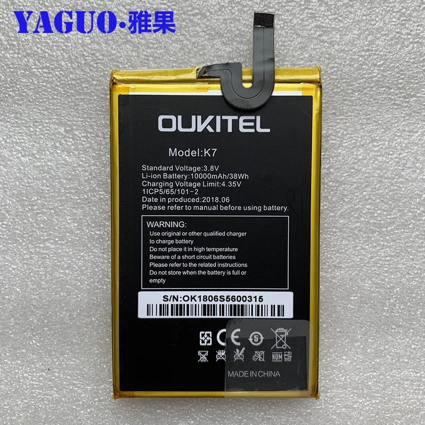 100% Original Full 10000mAh Battery Replacement High Quality Large Capacity Back Up Bateria For Oukitel K7 Smart Phone