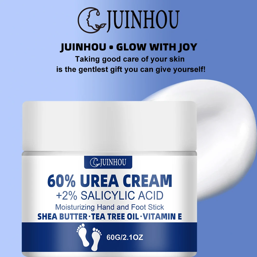 JUINHOU 60% Urea Fußcreme für rissige Fersen, trockene Haut, intensive Feuchtigkeitspflege, Hornhautentferner, glatte Haut, tägliche Fußpflege – Detail 1
