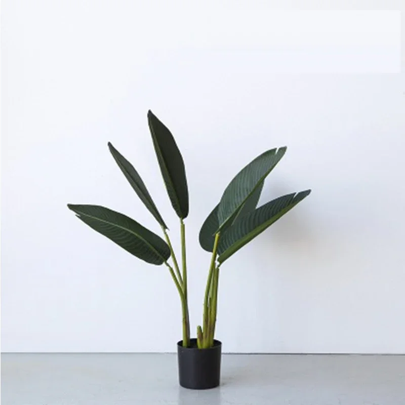 80CM 6 Leaves Artificial Slik Traveller\'s Tree High Quantity Family Garden Party Decorative Fake Plants Tree Without Pot