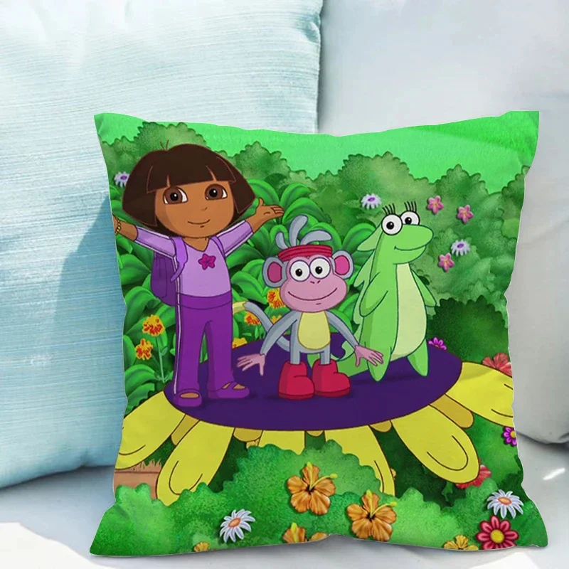 Pillowcase 45*45 D-dora the Explorer Decorative Pillowcases for Pillows Pillow Hugs Chair Cushion Cover 40x40 Fall Decoration