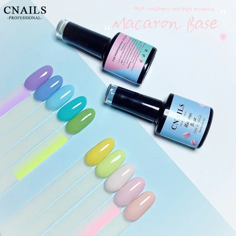 Cnails ยางอเนกประสงค์ฐานด้านบนเคลือบมาการองแช่เจลยูวีทำเล็บ8มล. เจลอุปกรณ์ทำเล็บยาทาเล็บสำหรับมืออาชีพ