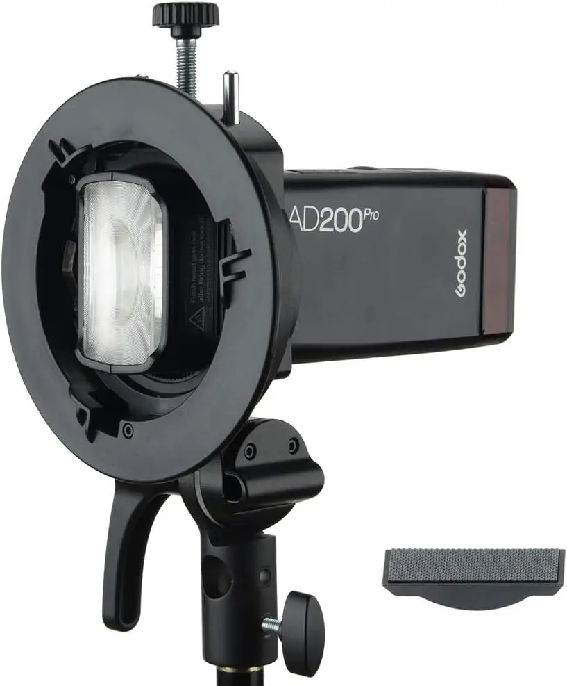 Godox S2 Bowens Mount Flash S-type Holder Bracket for Godox V1 Pro V860III AD200 Pro AD400PRO Speedlite Flash Snoot Softbox