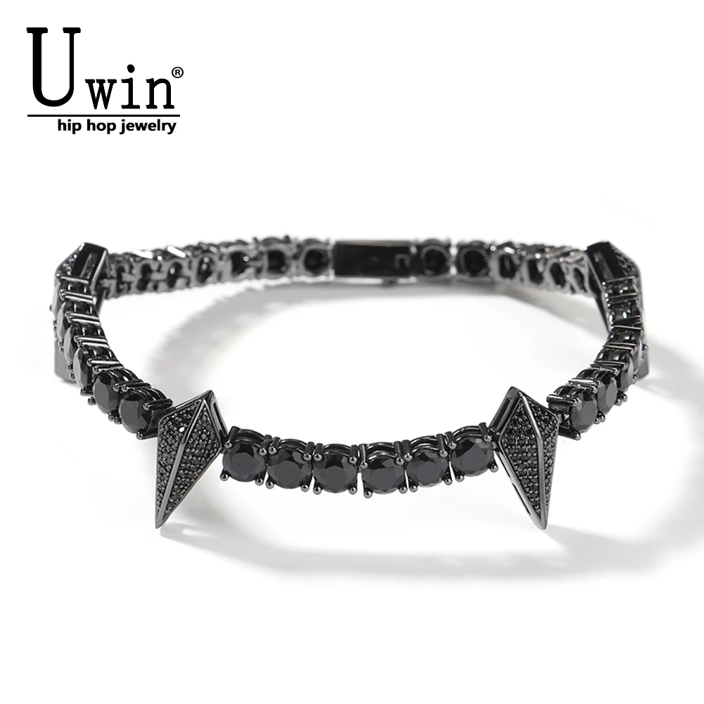 Uwin Black Panther Bracelet Full Iced Out CZ Fashion Personalized 5mm Tennis Chain Fashion Punk Jewelry