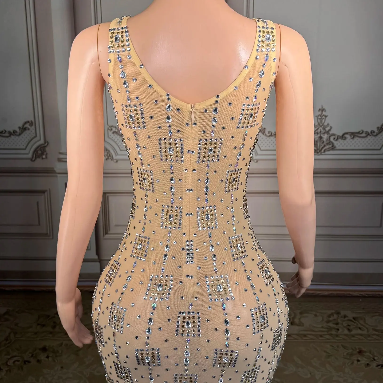 ZD mode robe de luxe pour les femmes robes de soirée pour les femmes robe longue robes de soirée en cristal