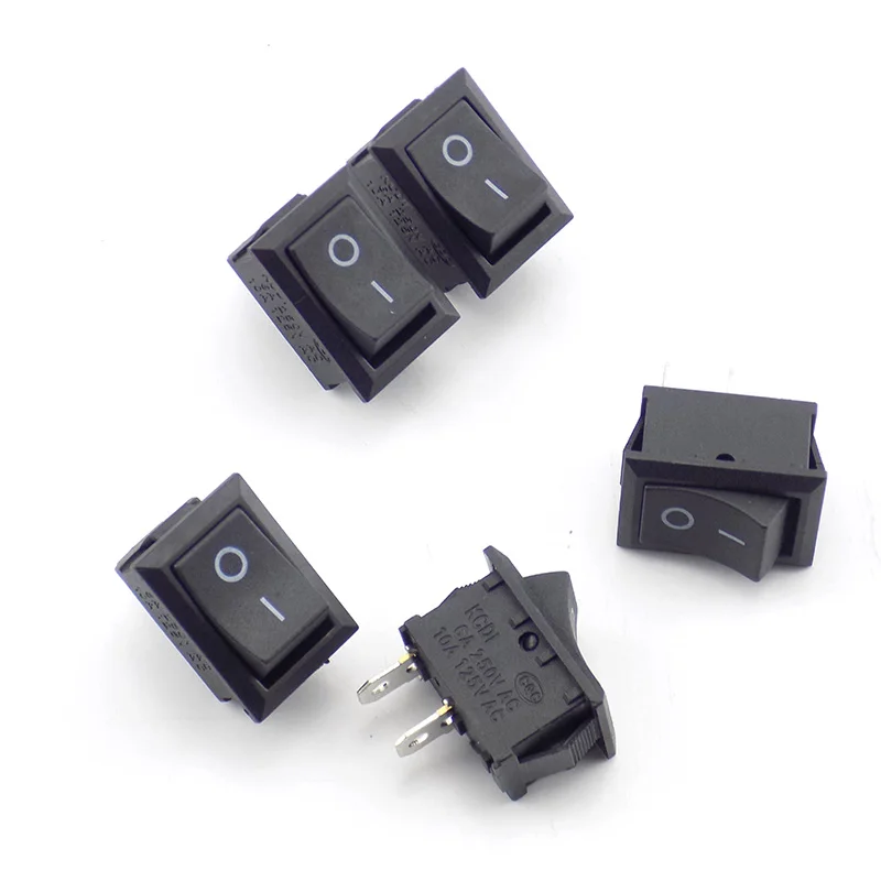 5pcs 2 Pin 2 on-off  Boat Rocker Switch Push 6A/250VAC 10A 125VAC 15*21mm Button for Car Dash Dashboard Truck RV ATV Home
