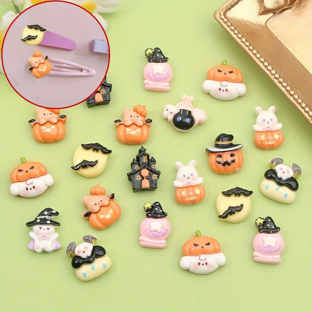 6/15/31pcs Multi-color Resin Halloween Theme Beads & Bead Assortments for DIY Bracelets, Necklaces, Decorative Accessories