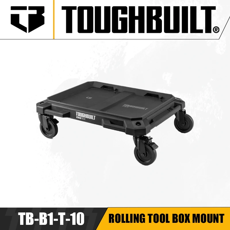 TOUGHBUILT TB-B1-T-10 Rolling Tool Box Mount Bracket Pulley Mobile Chassis Base Removable Tray Tool Accessories