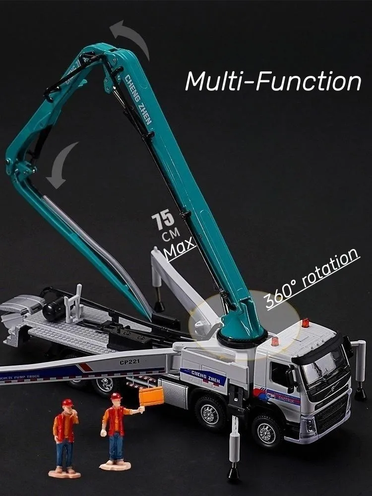 ダイキャストスケール 1:50 三一重工 62メートルポンプトラックモデル 1/50 ボルボコンクリートポンプトラックおもちゃの車ダイキャスト