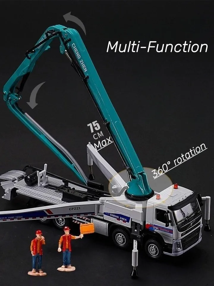 1/50 ボルボコンクリートポンプトラックおもちゃの車ダイキャスト