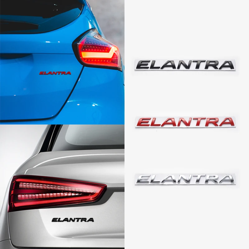 Car Styling Metal For Hyundai ELANTRA Logo Car Side Fender Emblem Rear Trunk Badge Decor Sticker