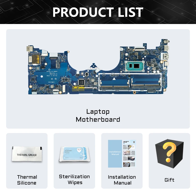 Placa-mãe para laptop HP ENVY 15-ED 15T-ED LA-J496P i5-1135G7 i7-1165G7 M20703-501 M20700-601 totalmente testada X360