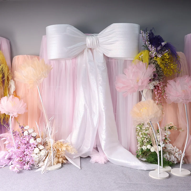 q160 New Giant Silk Bow Wedding Wall Decoration Bow Wholesale Birthday Decoration Wedding Decoration  Event Planning