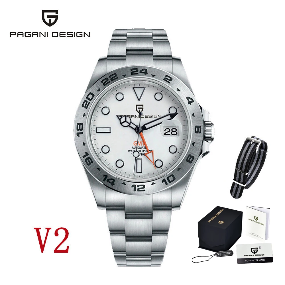 PAGANI DESIGN 2026 Nieuw Automatisch Herenhorloge GMT DG5833 RVS saffierglas 10Bar Waterdicht herenhorloge