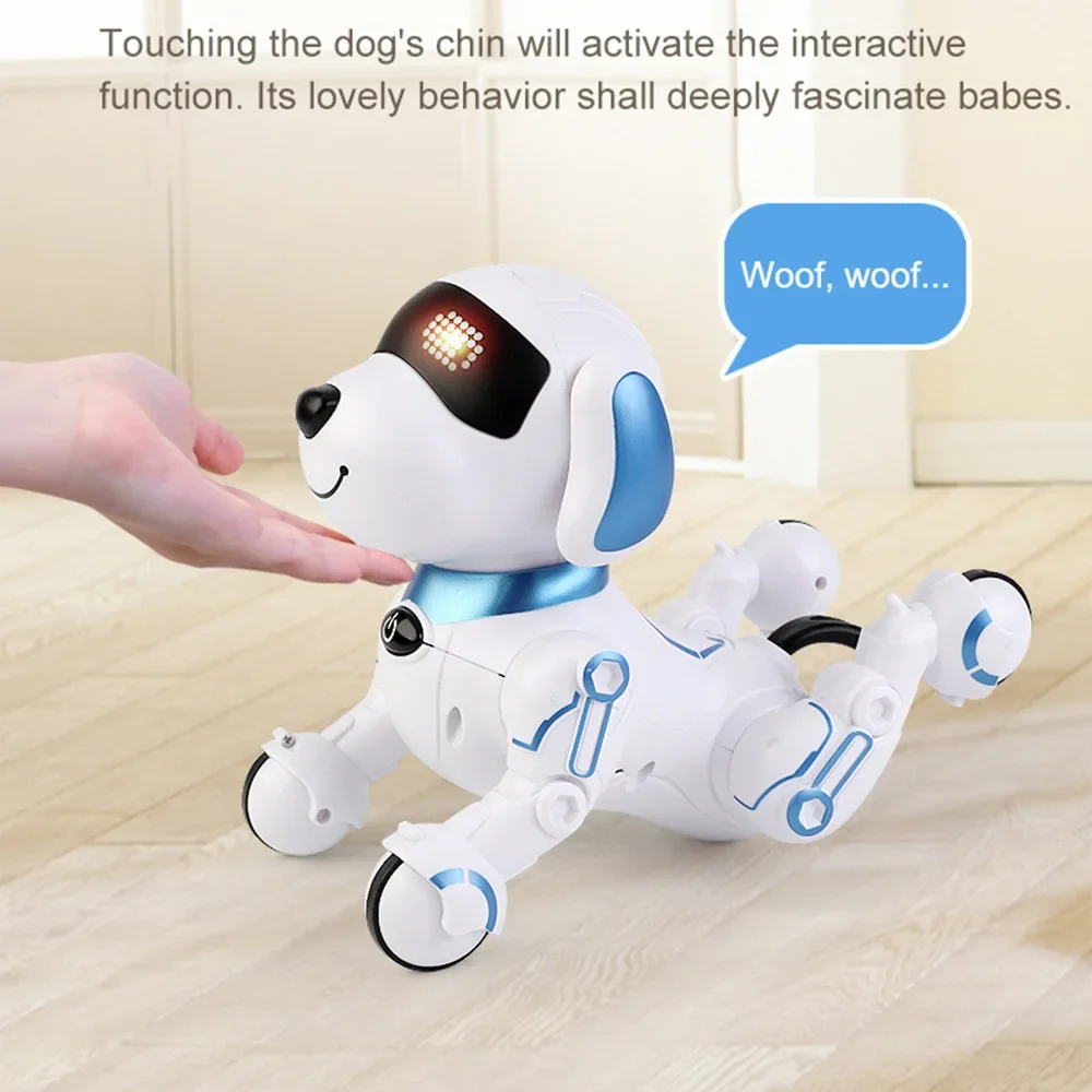 Perro Robot de programación biónica de baile musical, juguetes de regalo de cumpleaños, Control remoto inteligente para niños, perro Robot acrobático electrónico RC