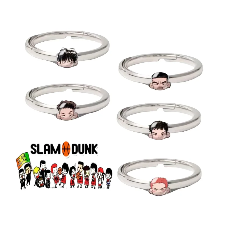 

SLAM DUNK Anime Adjustable Open Couple Ring Jewelry Cartoon Fashion Cute Niche Design Accessories Peripheral Creative Gifts