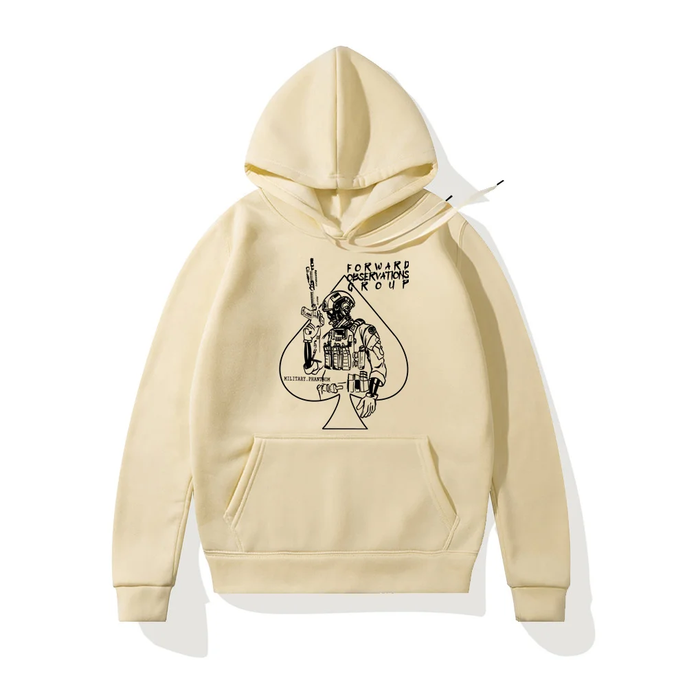 Forward Observation Group GBRS Retro Death Skull print Harajuku casual fashion street hooded drawstring comfortable men's hoodie