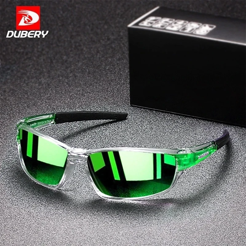 DUBERY Sunglasses Men's Polarized Driving Sport Sun Glasses For Men Women Square Color Mirror Luxury Brand Designer 2024