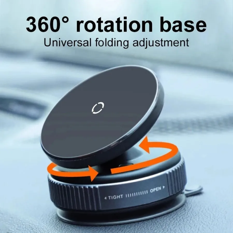Magsafe Magnetic Vacuum Car Phone Holder, Intelligent Car Mount 360° Rotation Magnetic Vacuum Adsorption Suction Cup Bracket Car image 3