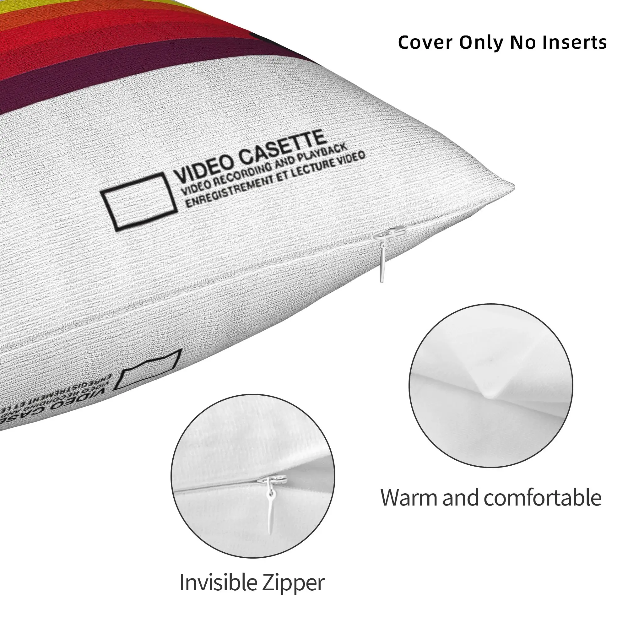 VHS E-180 80s Video Cassette Tape Costume Pillowcase Printed Polyester Cushion Cover Decoration Music Pillow Case Cover Square