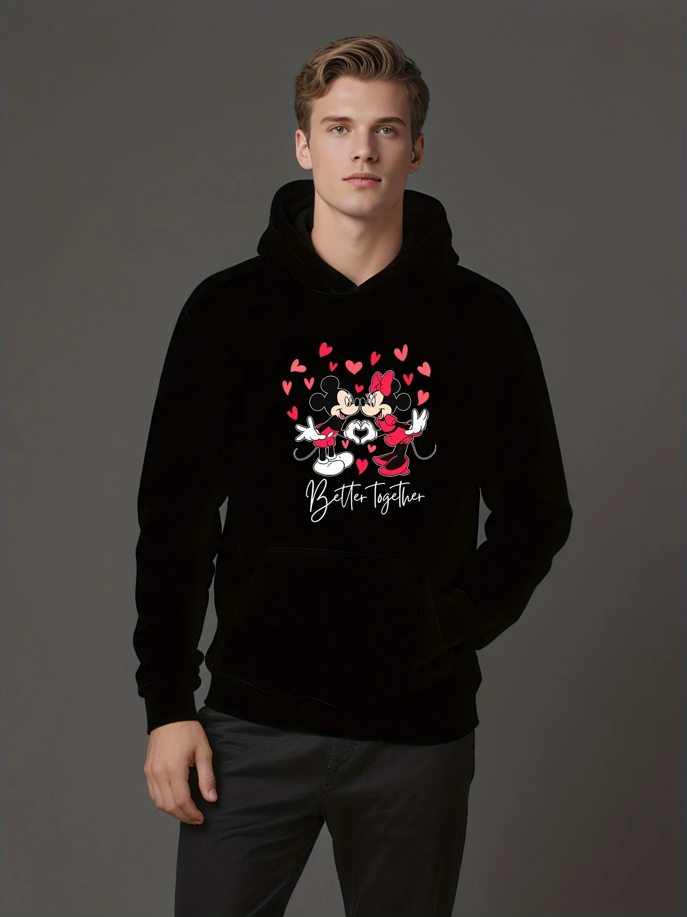 

Mickey Minnie Boy Girl Hoodie Parent-Child Family Autumn Winter Men Women Oversized Hooded Sweater Casual Long Sleeve Top Y2k