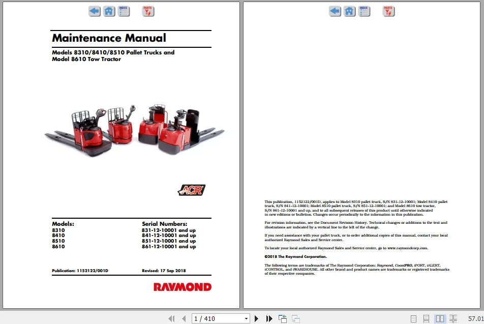 RAYMOND Forklift 11.97GB PDF Service Parts Manual & Schematics Update 2020 DVD