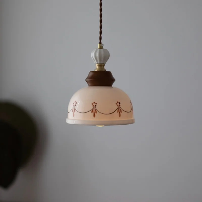 IWHD скандинавский минимализм светодиодные подвесные светильники для обеденного стола прикроватный домашний декор железный навес белый керамический подвесной светильник Luminaria