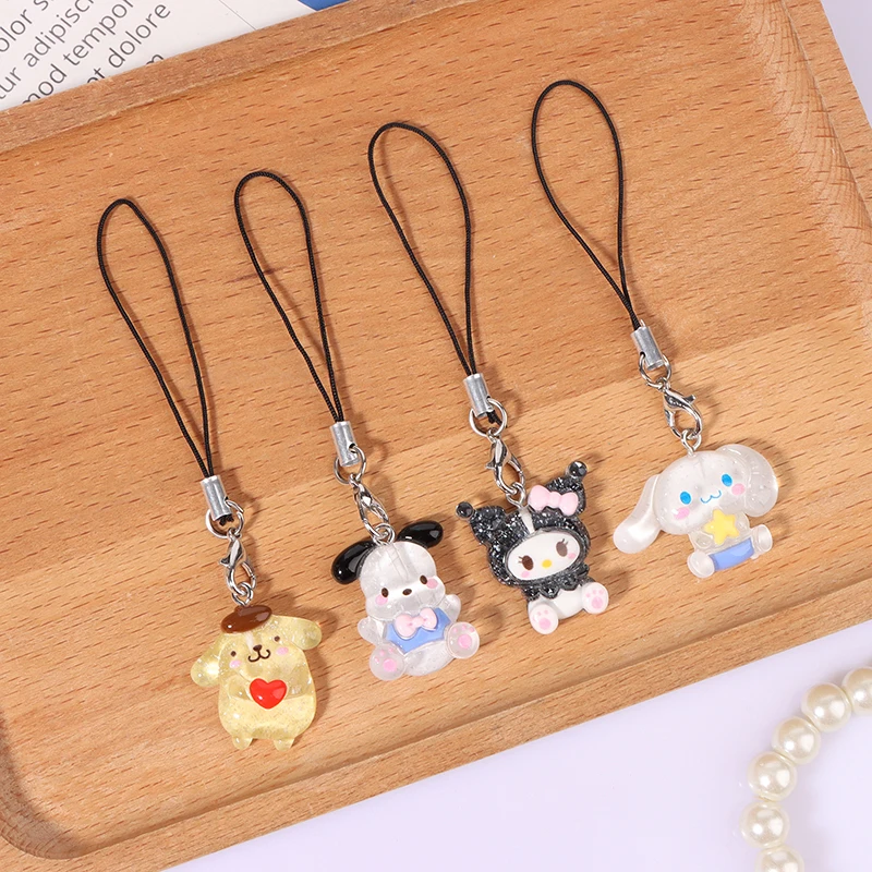 Sanrio Phone Pendant Melody Cinnamoroll Keychain Lanyard Kuromi Bag Charm Hello Kitty Hanging Rope Decoration