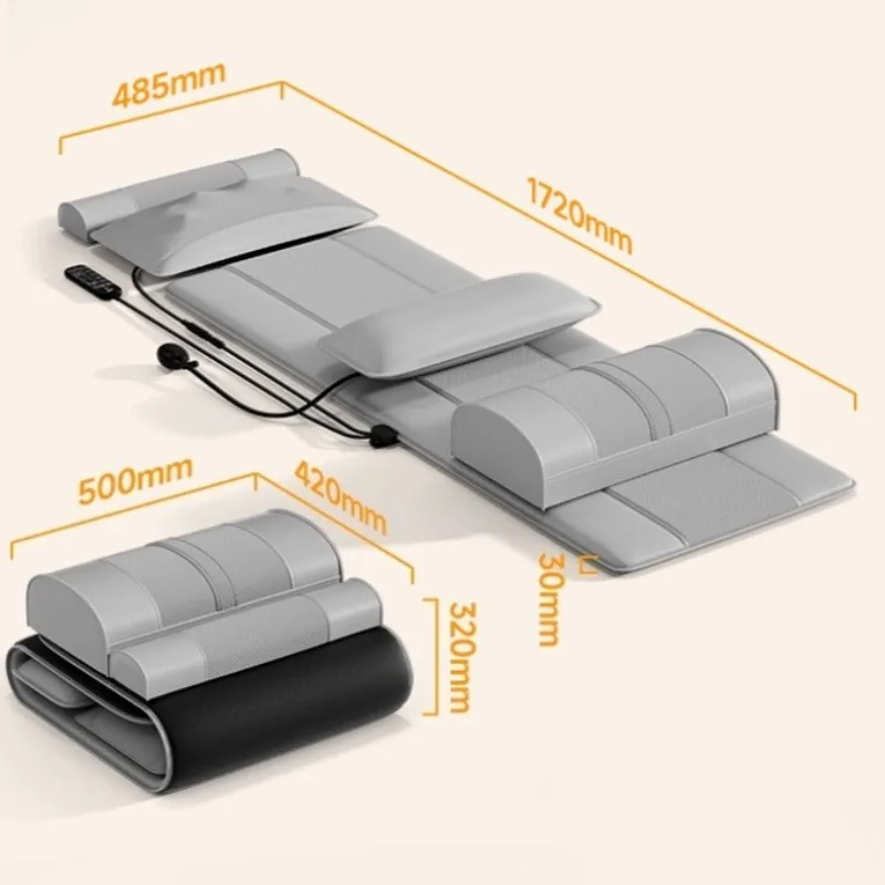 Electric Mattress Airbag Traction Stretch Neck Waist Back Massager Full Body Massage Mats Heated Massage Chair with Foot Rest