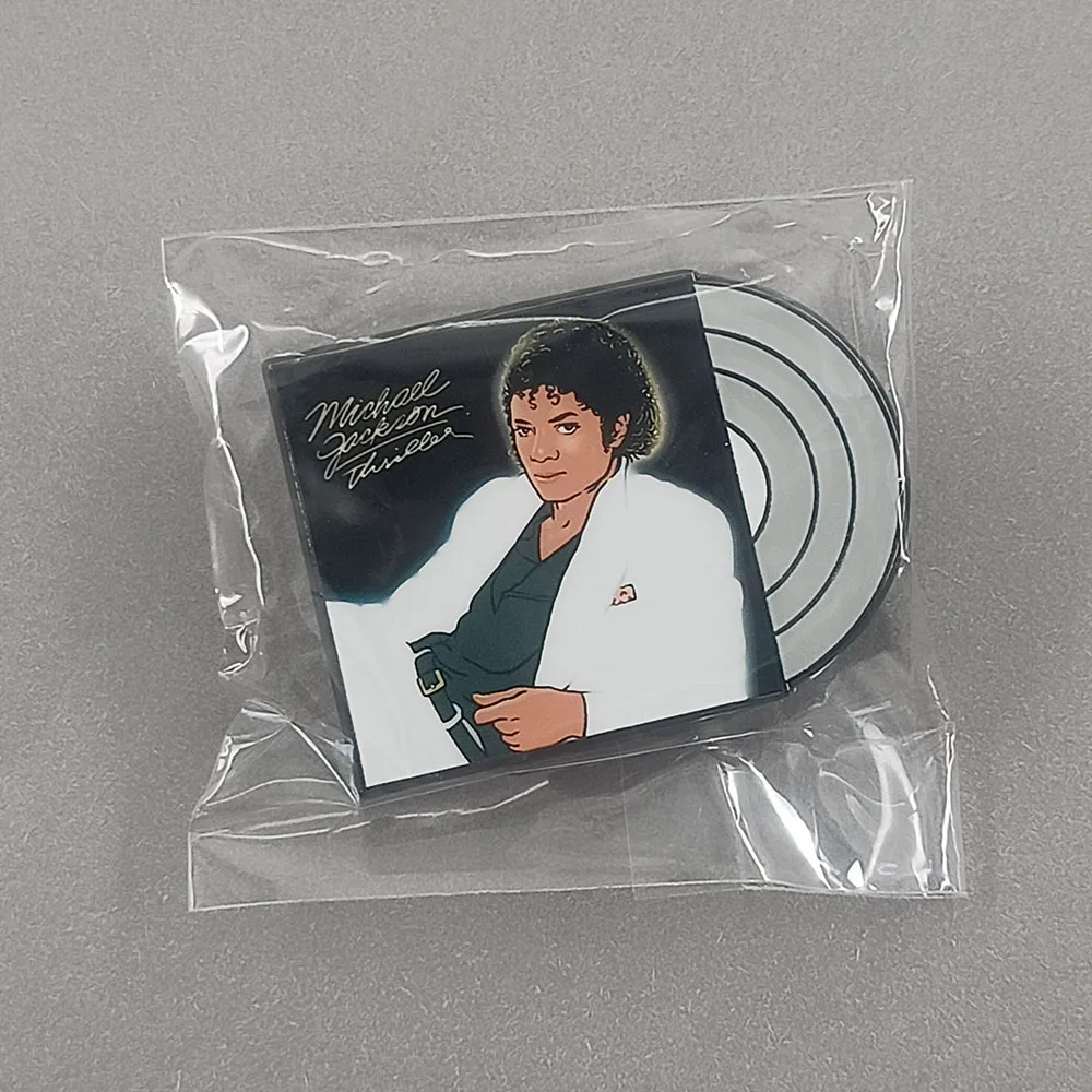 A-Michael J-Jackson Thriller Brosche Vinyl-Schallplatte Metall-Abzeichen King of Pop Album Emaille-Pin MJ Musik-Fan-Geschenk – Detail 9
