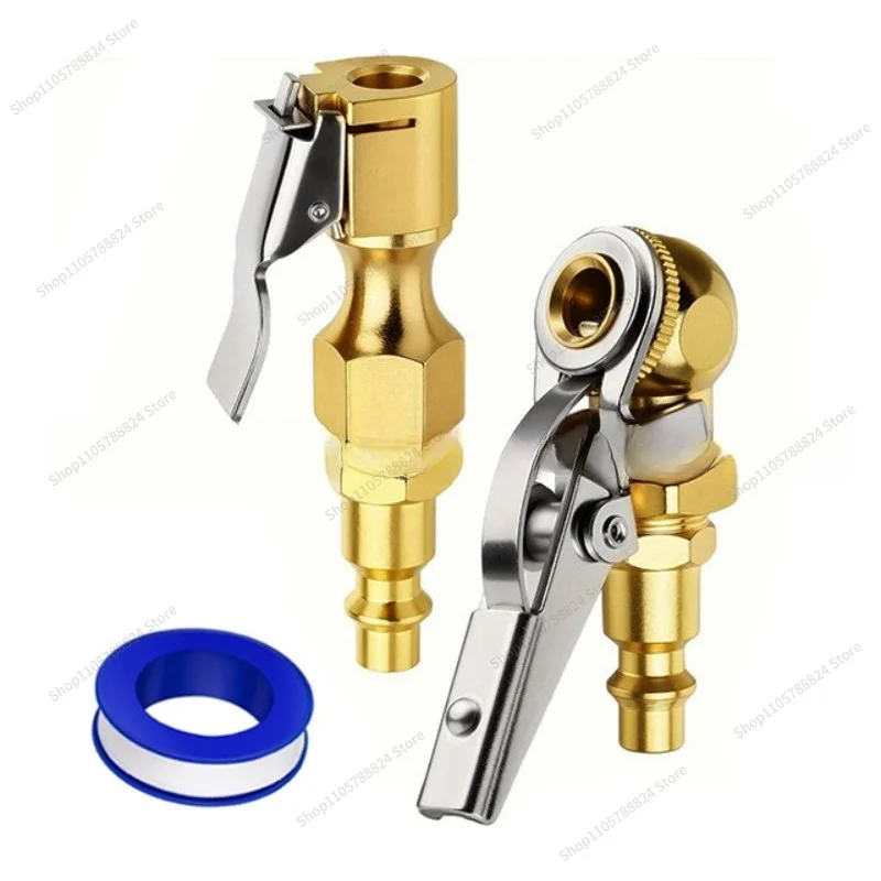 For Brass Inflation Head 1/4NPT Male Quick Coupling Hose Tire Auto Repair Inflator Air Tool