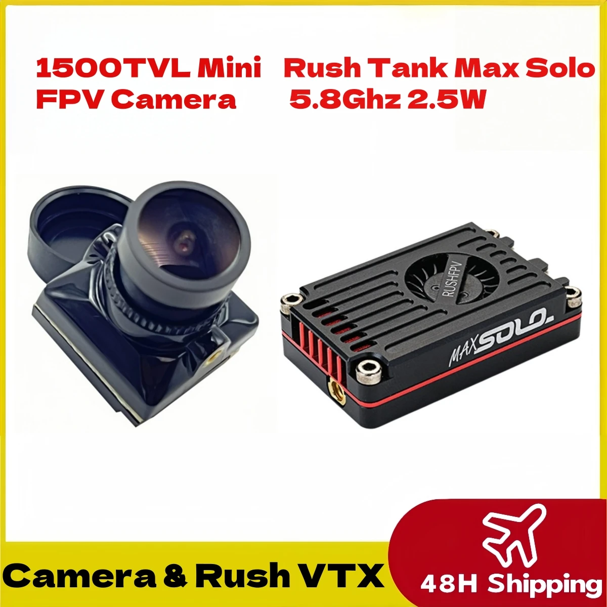 

Rush Tank Max Solo 5,8 ГГц 2,5 Вт 48-канальный видеопередатчик Vtx с HD 2,1 мм 1500TVL FPV камера 16:9 для гоночных дронов Rc Fpv